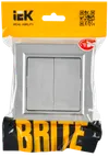 BRITE Switch 2-gang 10A assy VSR10-2-0-BrA aluminum IEK1