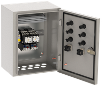 Ящик управления РУСМ5124-1874 нереверсивный 2 фидера общий автоматический выключатель на все фидеры без переключателя на автоматический режим 0,6А IP54 IEK