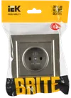 BRITE Socket 1-gang without earthing without protective shutters 10A assy. RSR10-1-0-BrSh champagne IEK1
