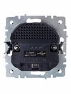 BRITE Розетка 1-местная с заземлением с защитными шторками 16А с USB A+A 5В 2,1А РЮш10-1-БрС сталь IEK3