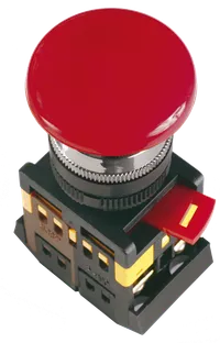 Кнопка управления AEAL-22 "Грибок" d=22мм 1з+1р 240В с фиксацией красная IEK