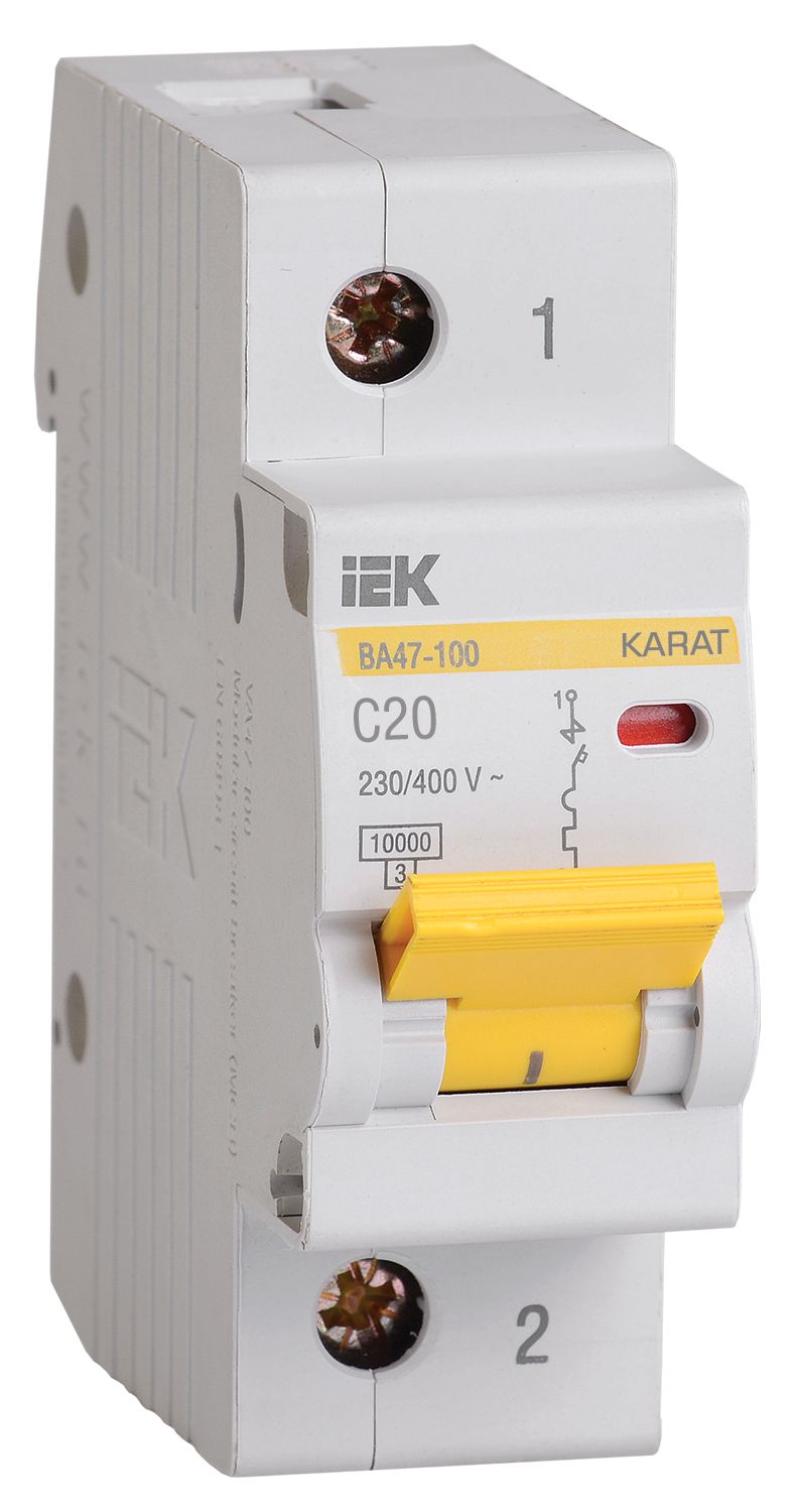 KARAT Автоматический выключатель ВА47-100 1P C 20А 10кА IEK (MVA40-1-020-C)