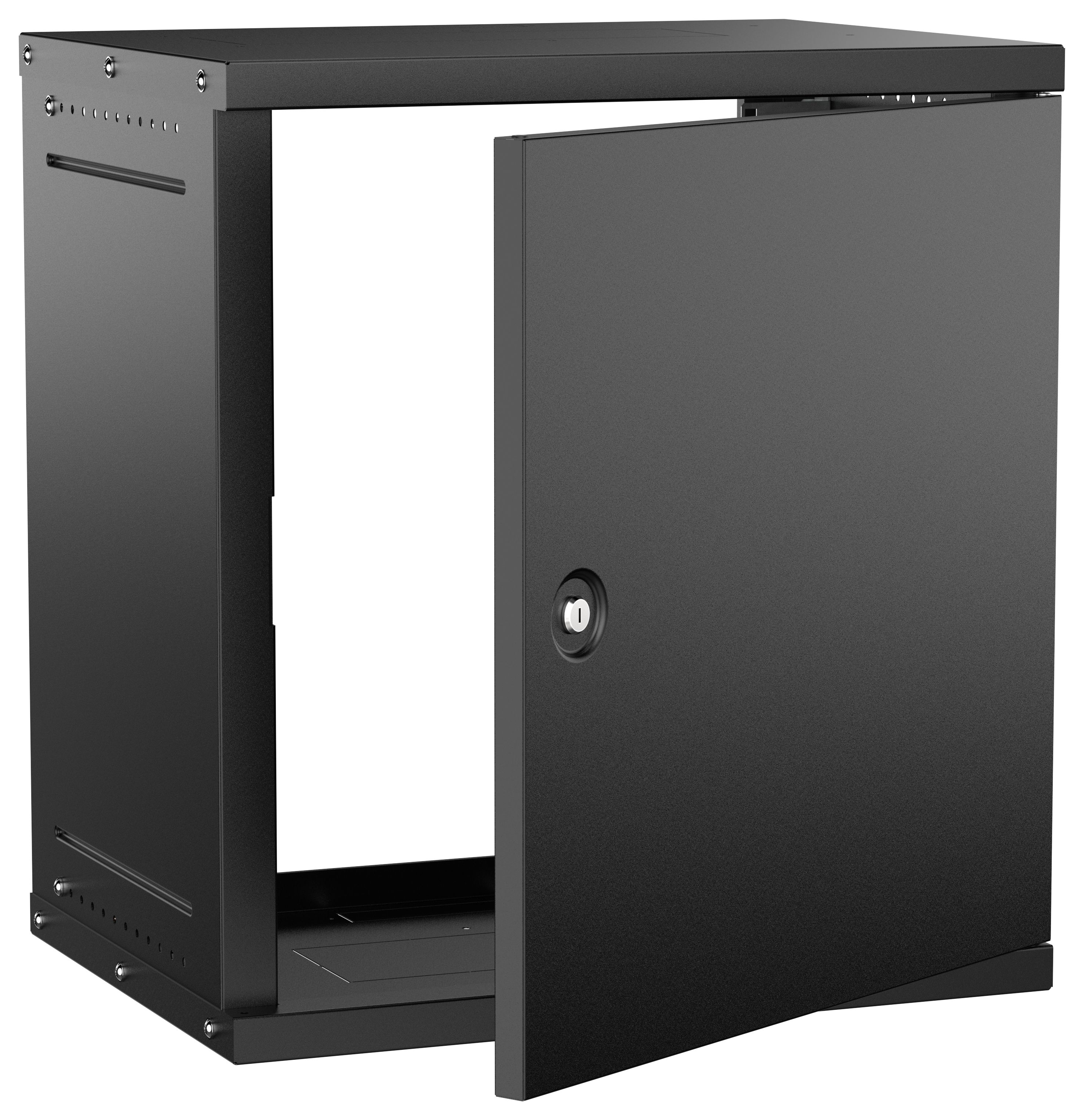 Шкаф настенный 12U 600х450мм металическая дверь черный GENERICA (LWE5-12U64-MF-G)