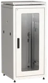 ITK LINEA N Шкаф сетевой 19" 24U 600х600мм стеклянная передняя дверь задняя металлическая серый0