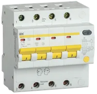 Дифференциальный автоматический выключатель АД14S 4Р 40А 300мА IEK