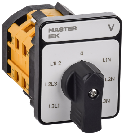 Переключатель кулачковый стандартная черная рукоятка 10А схема 66 MASTER IEK