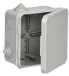 Коробка распаячная КМ41256 для открытой проводки 100х100х50мм с откидной крышкой IP54 8 гермовводов серая IEK0
