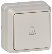 OKTAVA Выключатель 1-клавишный кнопочный для открытой установки 10А ВСк20-1-0-ОКм кремовый GENERICA