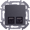 INSPIRIA Розетка компьютерная двойная RJ45 категория 6 UTP антрацит4