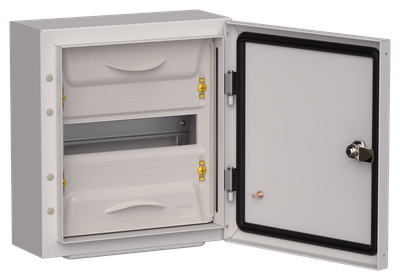 TITAN 5 Корпус металлический ЩРн-12 (1х12) 335х310х140мм IP54 серый (одна дверь) IEK