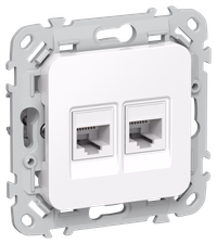 FLITE Розетка 2-местная компьютерная RJ45 категория 5Е UTP РК5е-2-0-ФлБ белый IEK