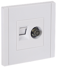 FORTE&PIANO Розетка двойная TV+RJ45 кат.6 FP237 белый IEK