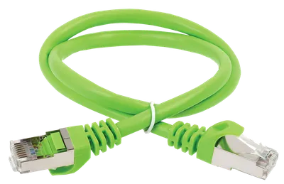 ITK Коммутационный шнур (патч-корд) кат.6А S/FTP LSZH 0,5м зеленый