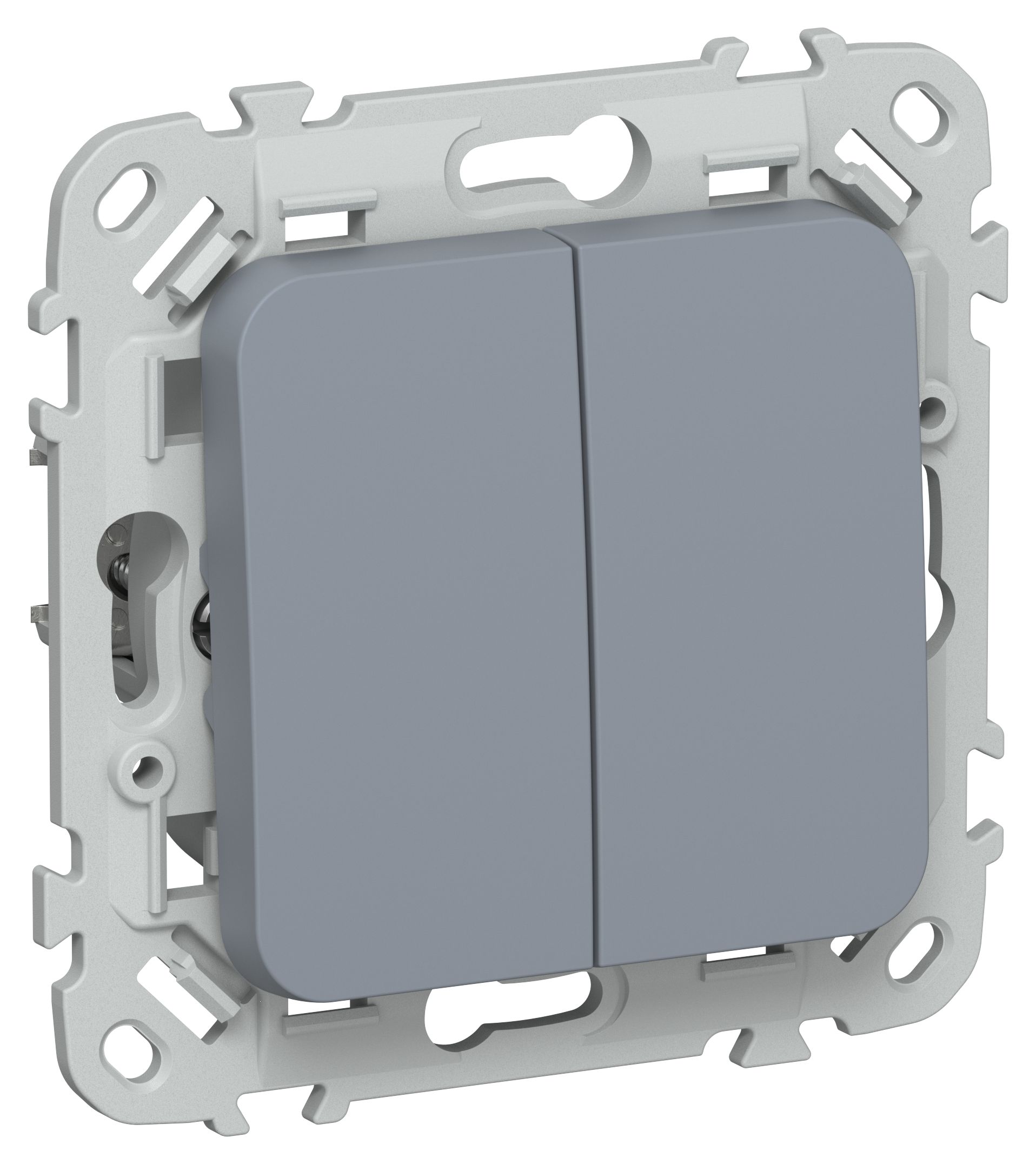 FLITE Выключатель 2-клавишный кнопочный 10А ВС12-2-0-ФлМ маренго IEK (FI-V24-0-10-1-K35)