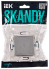 SKANDY Выключатель 1-клавишный с индикацией 10А SK-V07S серебряный IEK1