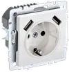 BRITE Socket outlet 1-gang with earthing with protective shutters 16A with USB A+A 5V 3.1A RUSH10-2-BrB white IEK0