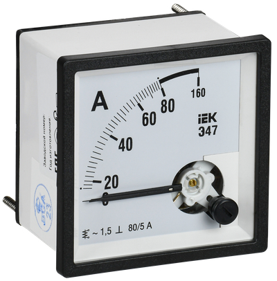 Амперметр Э47 80/5А класс точности 1,5 72х72мм IEK