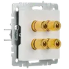 BRITE Audio socket 4-gang RA10-BrB white IEK4