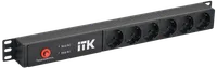 ITK PDU с автоматическим вводом резерва 6 розеток Schuko 1U без шнура 2 входа C14