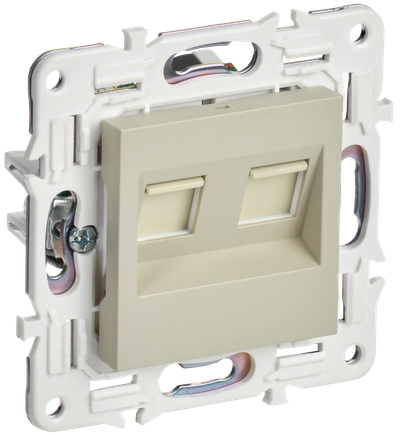 SKANDY Розетка компьютерная двойная RJ45 кат.5E SK-K03B бежевый IEK
