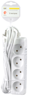Удлинитель У4 4 места без заземления 5м 2х0,75мм2 10А/250 IEK1