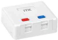 ITK Корпус настенной розетки для установки двух модулей KJ, белый