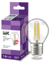 Лампа светодиодная G45 шар прозрачная 7Вт 230В 4000К E27 серия 360° IEK0