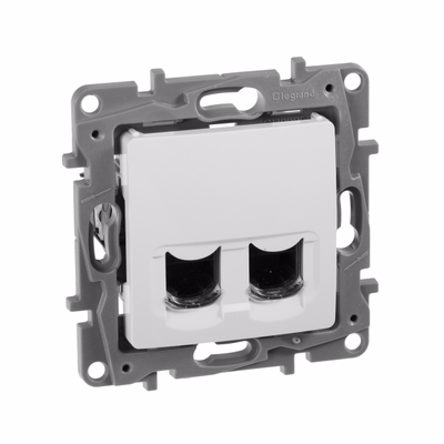 ETIKA Розетка компьютерная двойная RJ45 категория 6 UTP белый