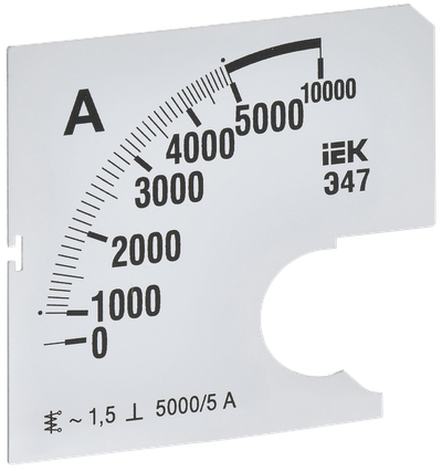 Шкала сменная для амперметра Э47 5000/5А класс точности 1,5 72х72мм IEK