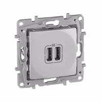 ETIKA Розетка USB A+A 15Вт алюминий