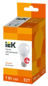 LED lamp A60 pear 7W 230V 3000K E27 IEK2