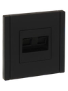 FORTE&PIANO Розетка компьютерная двойная RJ45 кат.6 FP134 черный IEK0
