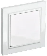 BRITE Single-button switch 10A with frame VCP10-1-0-BrB white IEK