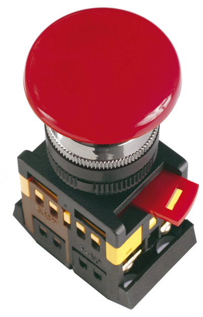 Кнопка AEAL-22 "Грибок"с фиксацией красный d22мм 240В 1з+1р IEK