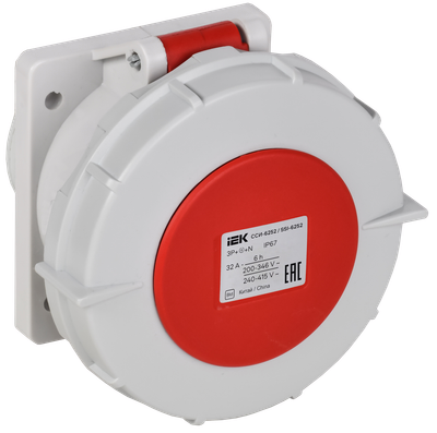 Розетка встраиваемая прямаяССИ-6252 32А-6ч 380В 3P+PE+N IP67 IEK