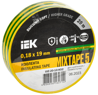 MIXTAPE 5 Изолента 0,18х19мм желто-зеленая 20м IEK