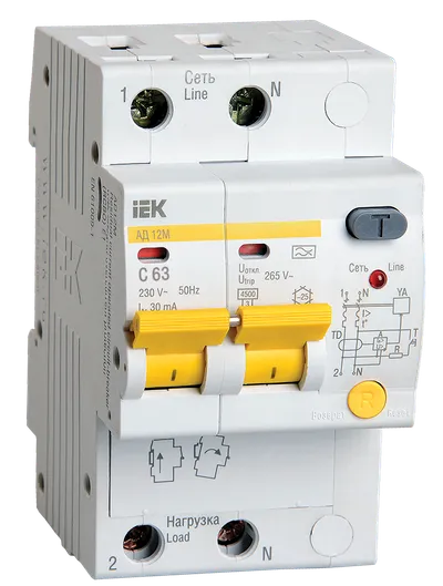 KARAT Дифференциальный автомат АД12M 2P C63 30мА тип A IEK