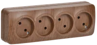 RS24-2-XD Quadruple socket without grounding contact 16A with opening installation GLORY (oak) IEK