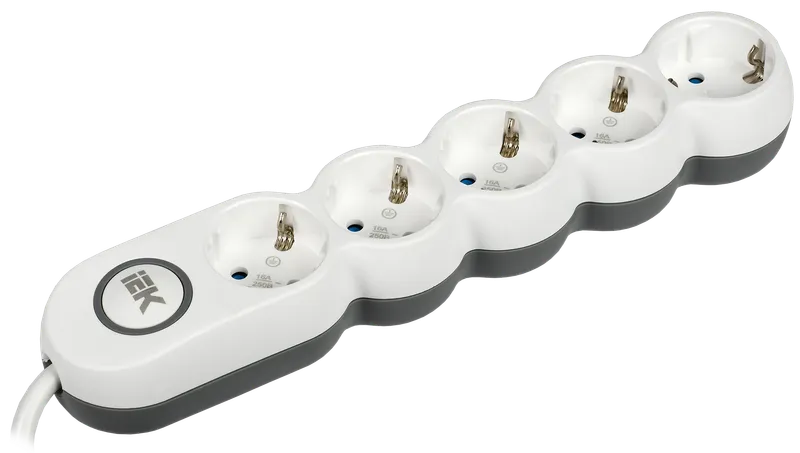 Extension cord with switch 5 sockets 2P+PE/1,5 meters 3x1,5mm2 16A/250V UNO IEK