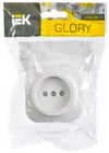 RSSh20-2-XB Single socket without grounding contact with protrctive shutter 10A open installation GLORY (white) IEK1