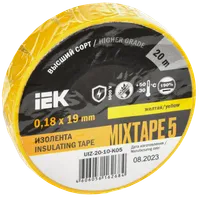 MIXTAPE 5 Electrical tape 0.18x19mm yellow 20m IEK