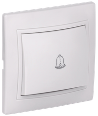 KVARTA Выключатель 1-клавишный кнопочный 10А ВСк10-1-0-КБ белый GENERICA