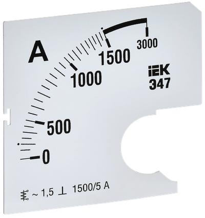Шкала сменная для амперметра Э47 1500/5А класс точности 1,5 72х72мм IEK