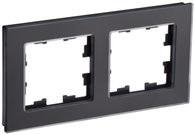 BRITE Рамка 2-местная РУ-2-2-Бр стекло черный матовый IEK