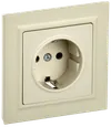 BRITE 1-gang earthed socket with protective shutters 16A, complete PCP14-1-0-BrKr beige IEK0