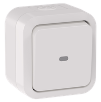 TORS Переключатель одноклавишный с индикацией 10А IP55 TS302 белый IEK