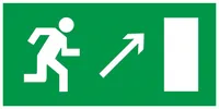 Self adhesive label 100x50 mm "Evacuation direction up-right"