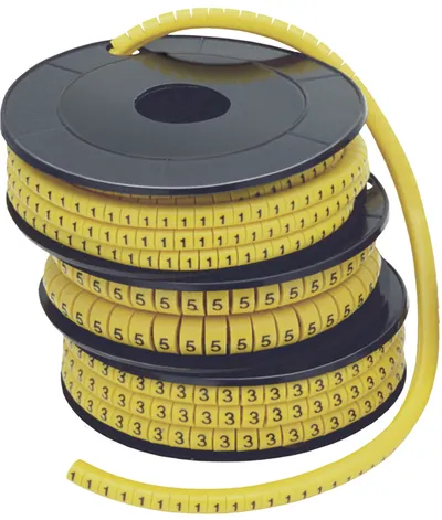 Cable marker is designed for identifying wires and cables in distribution boards.