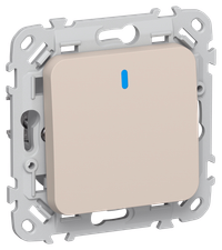 FLITE Выключатель 1-клавишный кнопочный с индикацией 10А ВС11-2-1-ФлЛ льняной IEK