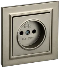 BRITE Socket 1-gang without earthing without protective shutters 10A assy. RSR10-1-0-BrSh champagne IEK